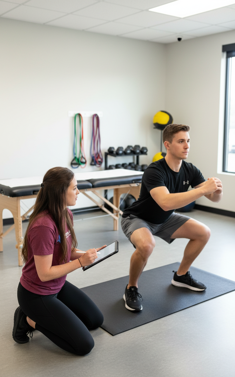 Fort Worth physical therapy session with Doctor of Physical Therapy providing individualized performance-based care to athlete